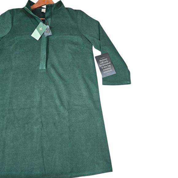 Tuckernuck Green Long Sleeve Collared Avery Mini Dress, Women's Size XL NWT - Picture 3 of 12